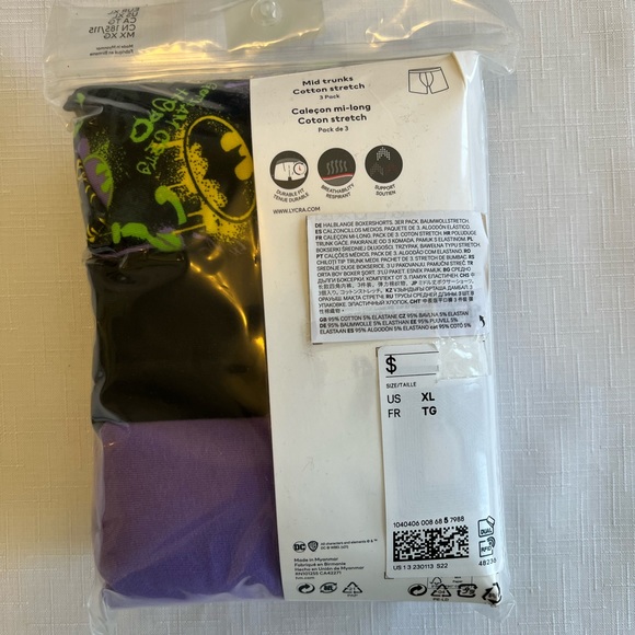 BATMAN 3-Pack Mid Trunks Men’s Cotton Stretch Underwear NEW With Tag S,M,L or XL - Picture 6 of 9